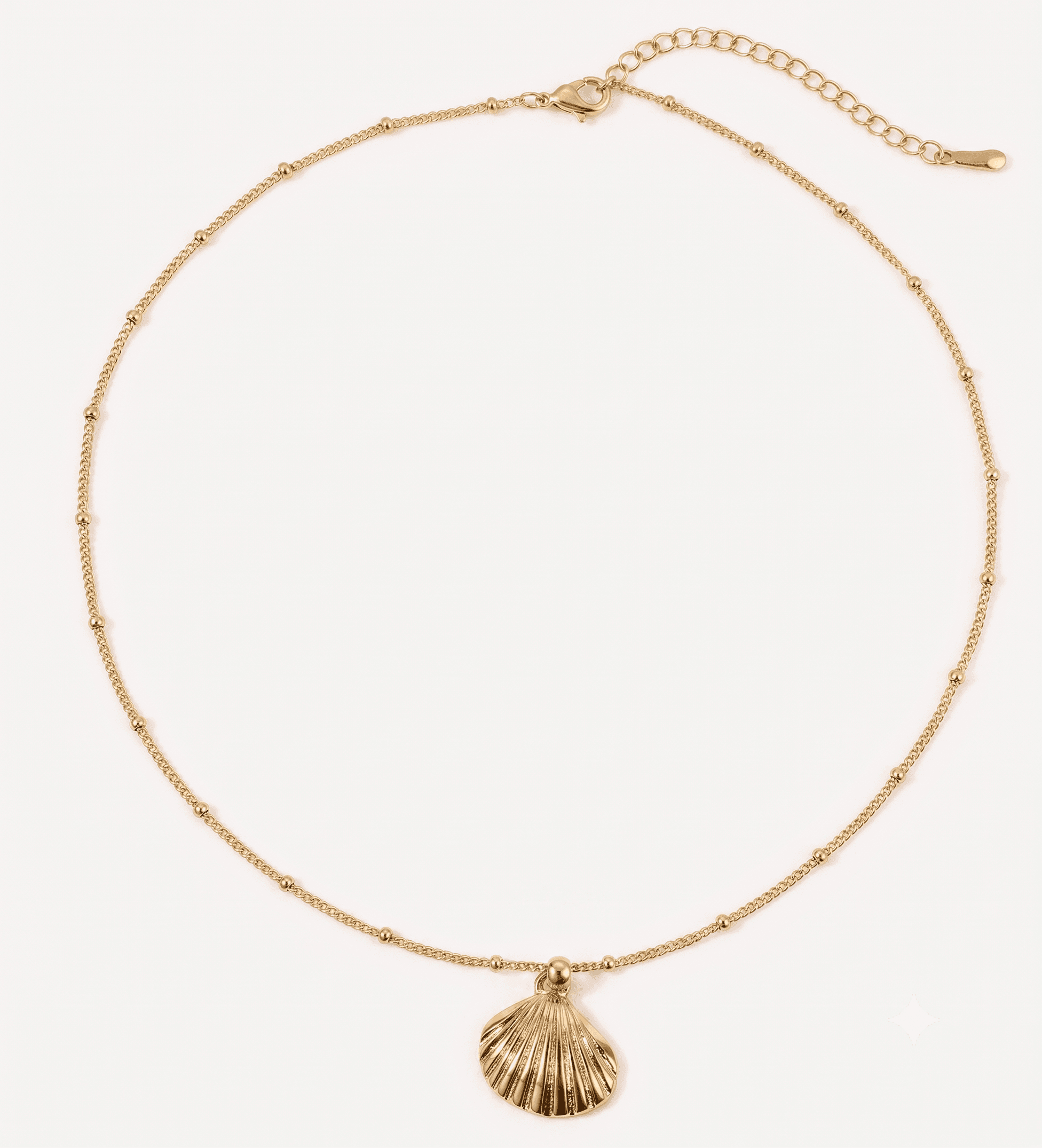 Beaded Shell Pendant Necklace