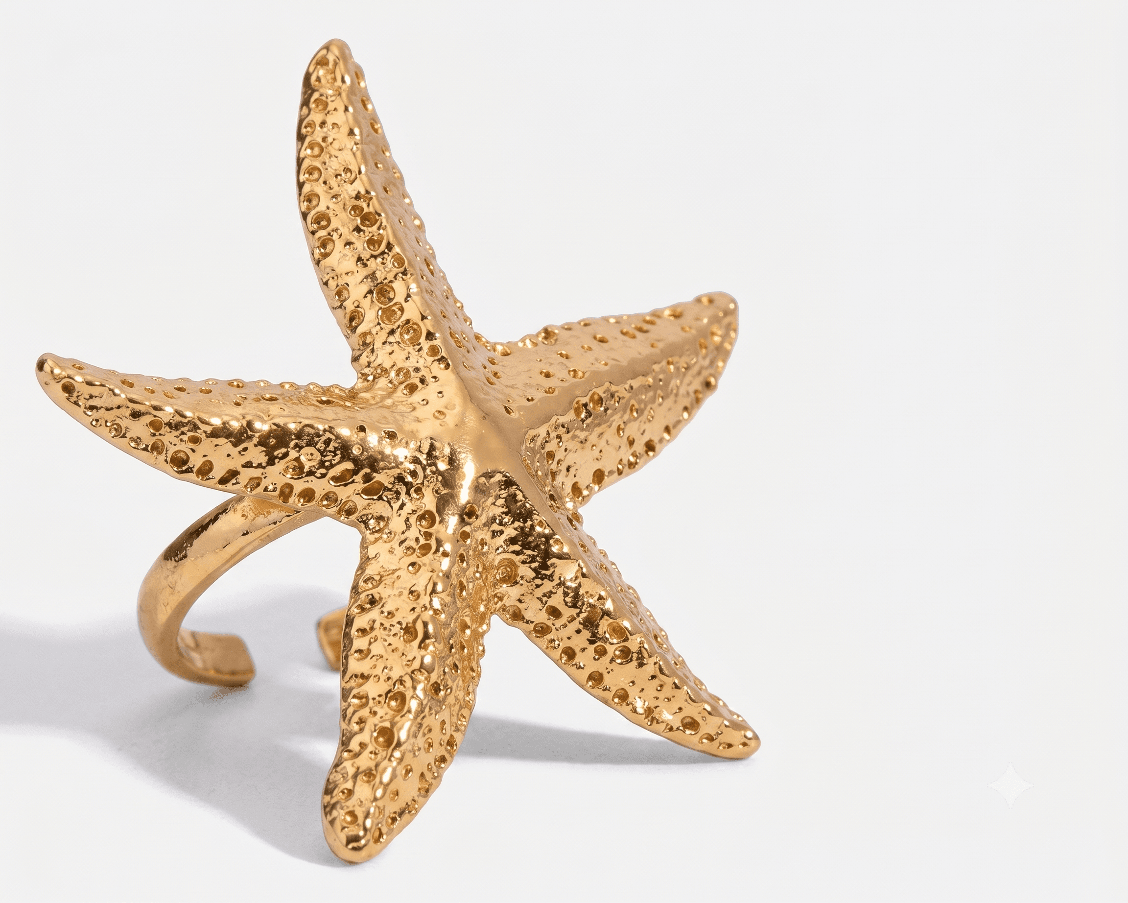 Hammered Starfish Ring