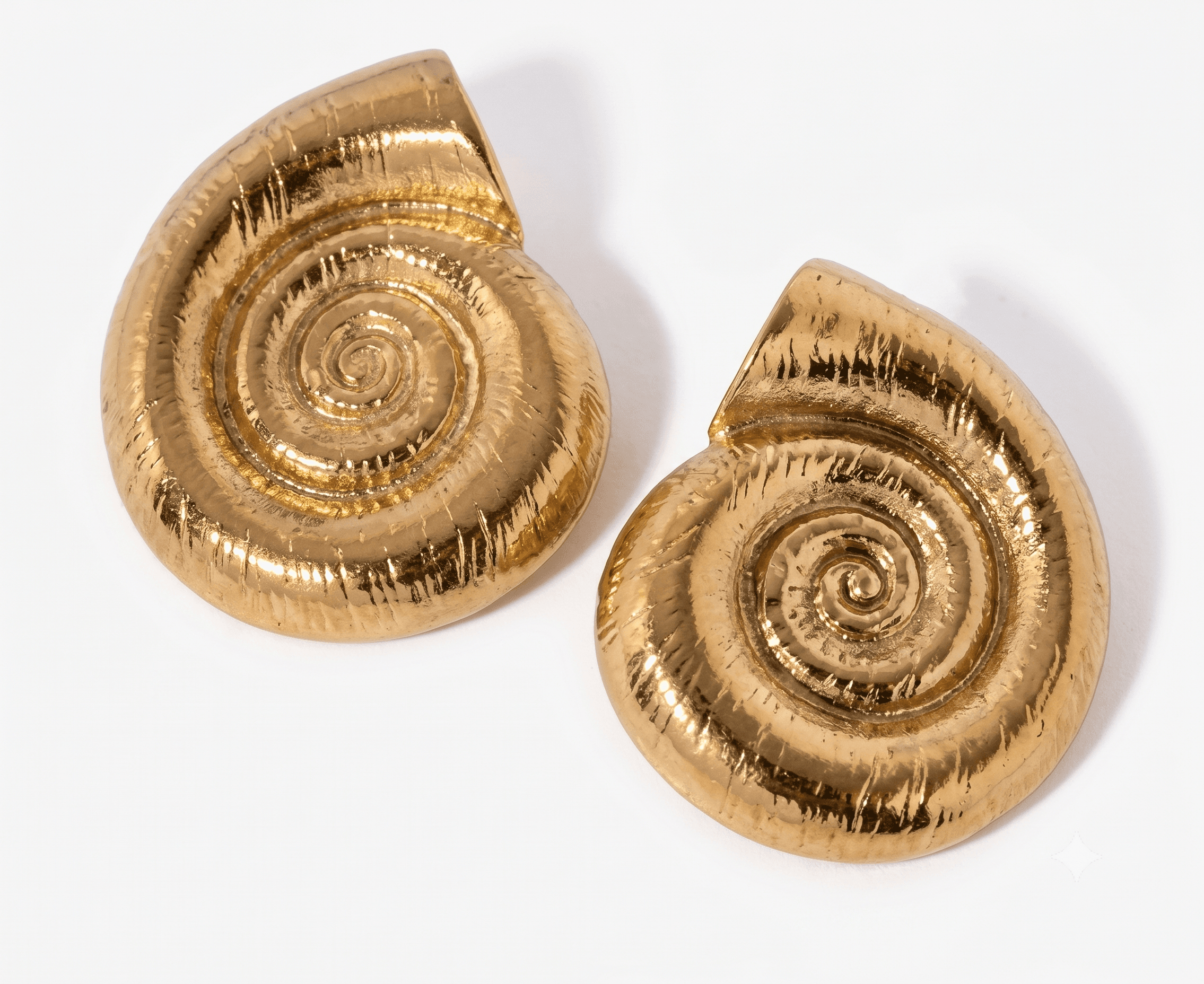 Ribbed Nautilus Earrings