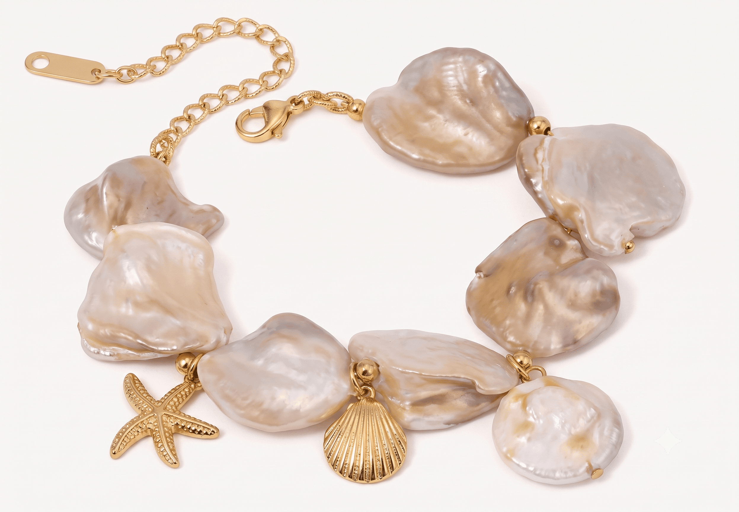 Baroque Pearl Charm Bracelet